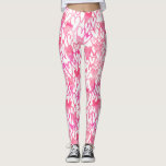 Girly pink watercolor hand drawn hearts pattern leggings<br><div class="desc">Celebrate love season with this colourful, cute,  girly pattern drawing of bright pink watercolor abstract hearts doodles. Modern,  unique and original abstract pattern illustration,  the perfect cool and pretty gift for her,  the love one.</div>