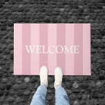 Girly Pink Welcome Mat<br><div class="desc">This girly pink welcome mat can be customised with your own text. Add your name or favourite quote for a personal touch!</div>