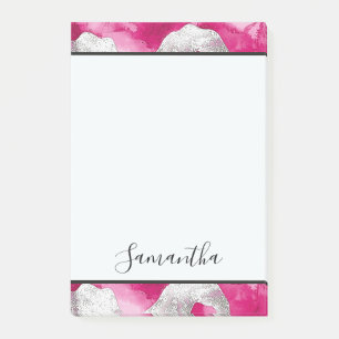 Girly Pink White Abstract Post-it Notes