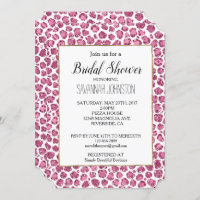 Girly Pink White Glam Glitter Leopard Print  