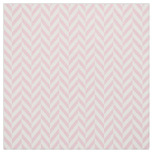 Girly pink white pastel vintage chevron pattern fabric