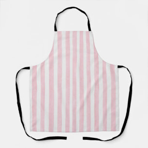 Girly Pink White Stripes Apron
