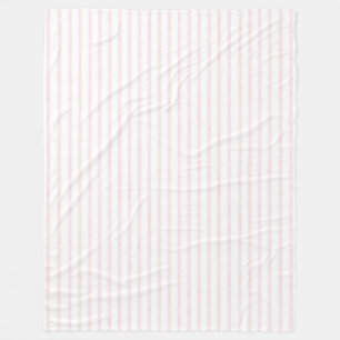 Girly Pink White Stripes Fleece Blanket