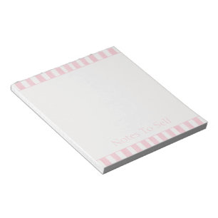 Girly Pink White Stripes   Notepad