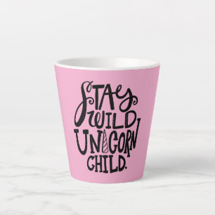 Girly Pink Wild Unicorn Latte Mug