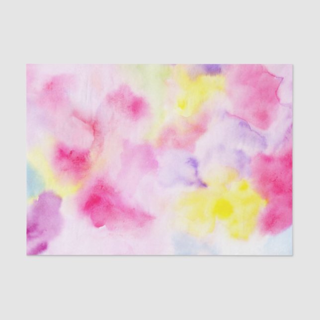 Girly Pink Yellow Purple Tie Dye Tissue Paper (Front)