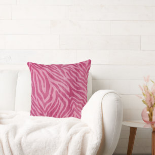 Girly Pink Zebra Animal Print Cushion
