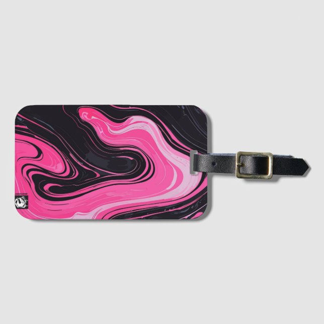 Girly Pinky Marble Luggage Tag (Front Horizontal)