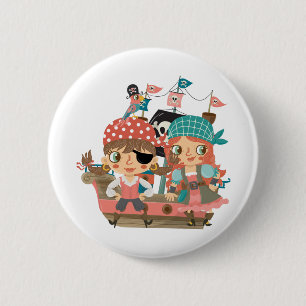Girly Pirates 6 Cm Round Badge