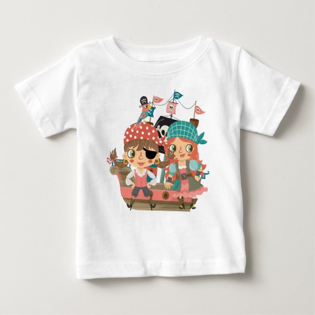 Girly Pirates Baby T-Shirt (Front)