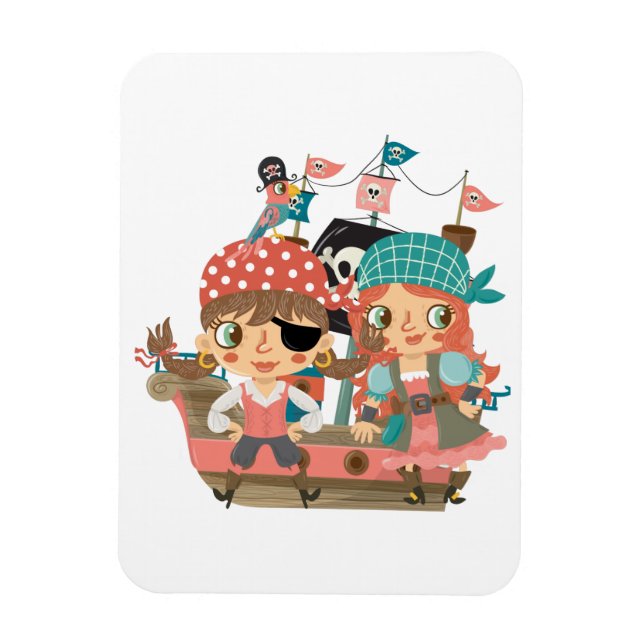 Girly Pirates Magnet (Vertical)