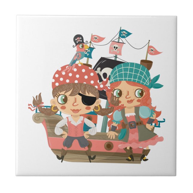 Girly Pirates Tile (Front)