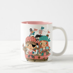 Girly Pirates Two-Tone Coffee Mug