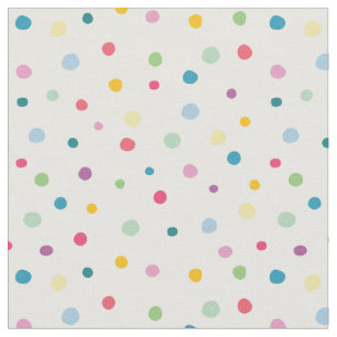 Girly Polka dots colourful pattern white red green Fabric