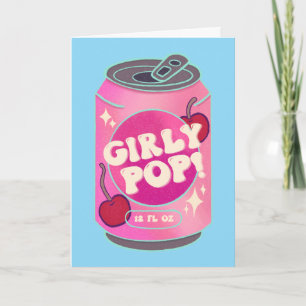  Girly Pop Cherry Soda Can   Retro Y2K Pink Card