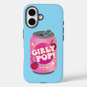 Girly Pop Cherry Soda Can Retro Y2K Pink iPhone 16 Case