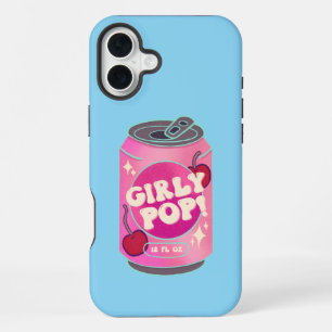 Girly Pop Cherry Soda Can Retro Y2K Pink iPhone 16 Plus Case