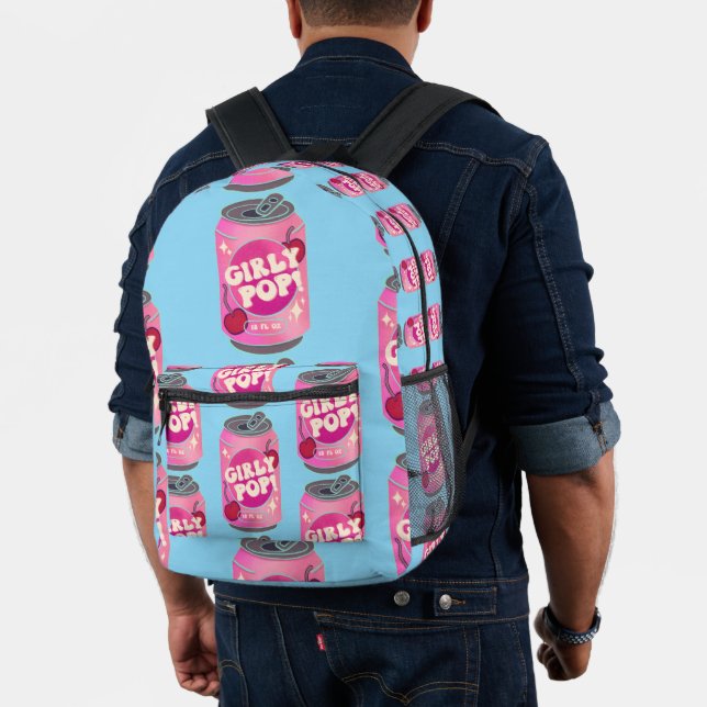 Girly Pop Cherry Soda Can | Retro Y2K Pink Printed Backpack (Insitu (Model))