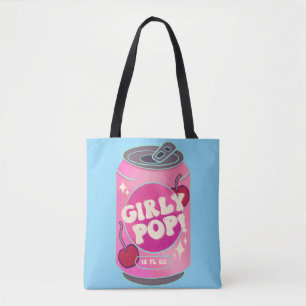 Girly Pop Cherry Soda Can   Retro Y2K Pink Tote Bag