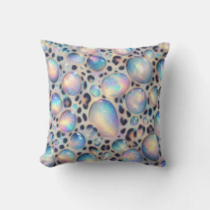 Girly Posh Leopard Print Opal Cushion
