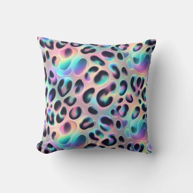 Girly Posh Leopard Print Opal Cushion (Front)