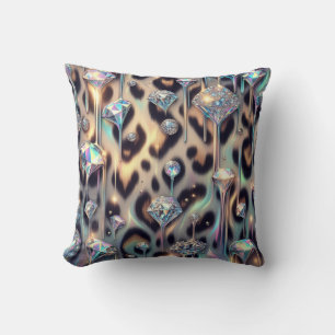 Girly Posh Leopard Print Opal Cushion