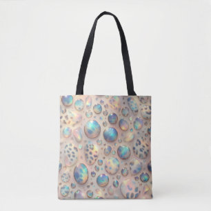 Girly Posh Leopard Print Opal Tote Bag