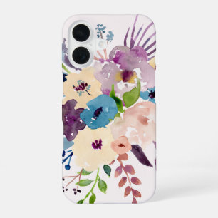 Girly, Pretty, Pastel Water Colour Flowers iPhone 16 Case