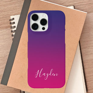 Girly Pretty Purple Stylish Monogrammed iPhone 16 Pro Max Case