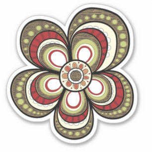 Girly Psychedelic Vintage Flower Art