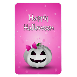 Girly Pumpkin Halloween - Flexible Magnet