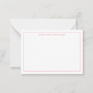 Girly Punch Pink Professional Simple Thin Border Card
