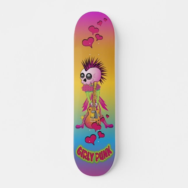 Girly Punk Rock Skateboard (Front)