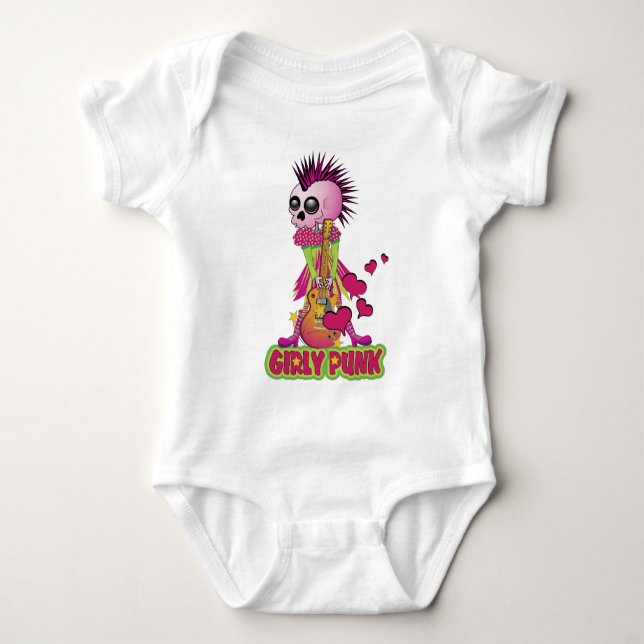 Girly Punk Rocker Baby Bodysuit (Front)