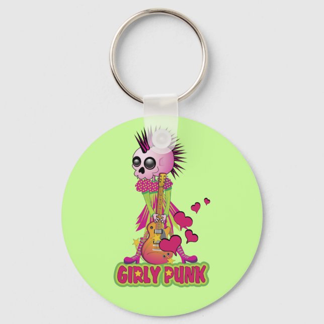 Girly Punk Rocker Key Ring (Front)