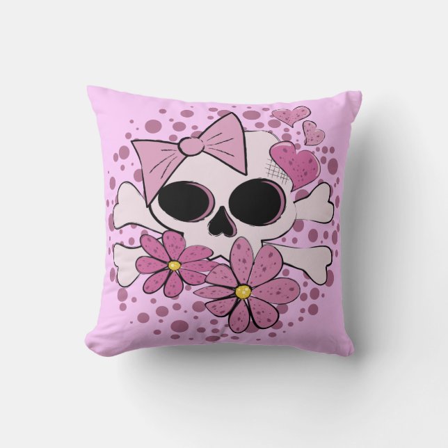 Girly Punk Skull Cushion (Front)