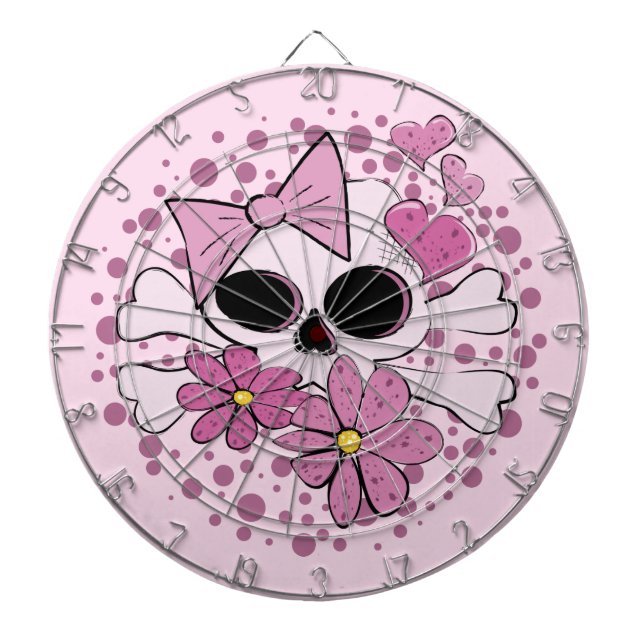 Girly Punk Skull Dartboard (Front)