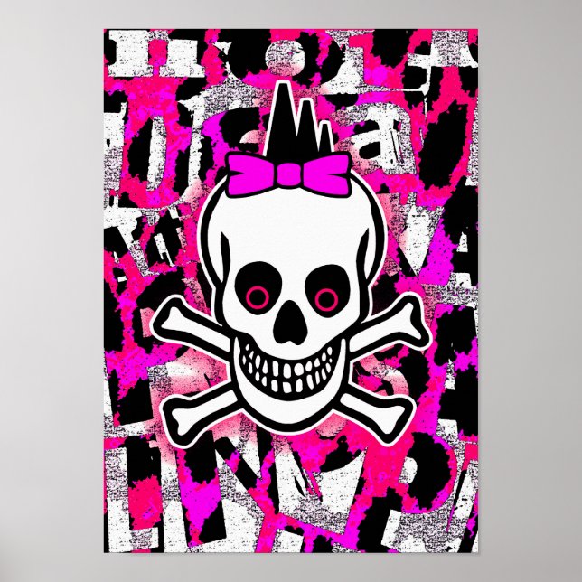 Girly Punk Skull Poster (Front)