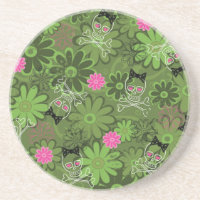 Girly Punk Skulls on Flower Camo background