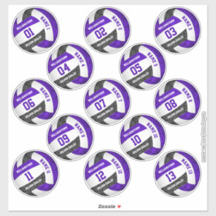 girly purple black volleyball player names set 13