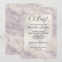 Girly Purple Glam Gold Leopard Print Watercolor