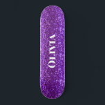 Girly Purple Glitter Glam Bling Modern Skateboard<br><div class="desc">Pretty girly bling skate board for that girly girl.  So cool for all that skating.</div>