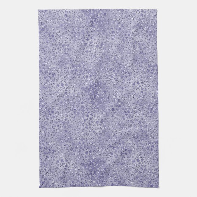 Girly Purple Glitter Glitz Leopard print Tea Towel (Vertical)