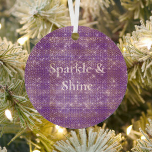 Girly Purple Glitzy Sparkle  Metal Tree Decoration