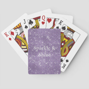 Girly Purple Glitzy Sparkle  Playing Cards