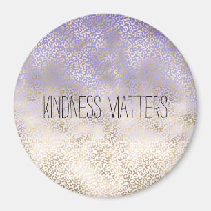 Girly Purple Gold Ombre Leopard Print Magnet