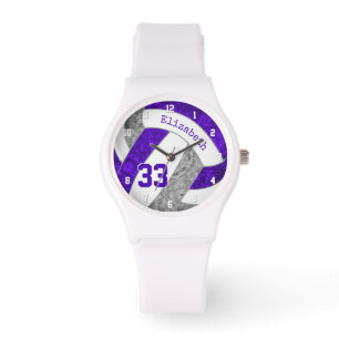 girly purple grey custom sports volleyball watch
