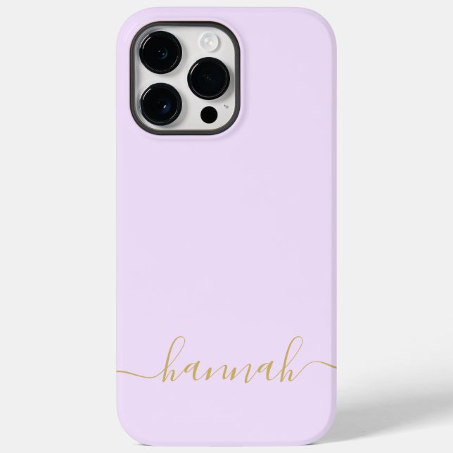 Girly Purple Monogram Modern Script Personalised Case-Mate iPhone Case (Back)