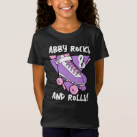 Girly Purple Roller Skate Name 8th Birthday