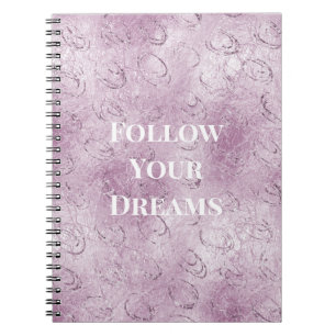 Girly Purple Silver Swirls Notebook